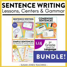 Sentence Writing MASTER Bundle K-2: Lessons, Centers & Full Unit