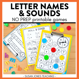 Letter Names and Sounds Games: Print, Play, LEARN!