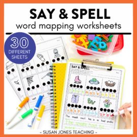 Say & Spell: Decodable Word Mapping Worksheets for 1st Grade