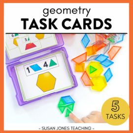 Geometry Task Cards - Math Centers 1st Grade