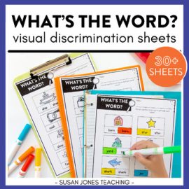 What's the Word? Visual Discrimination Phonics Worksheets