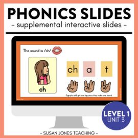 FUN Phonics Slides: Level 1, Unit 3 - Digraphs, First Grade