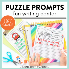 Writing Center for First Grade: Puzzle Prompts