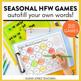 Sight Words Games: Completely EDITABLE - fill your own, Seasonal Games