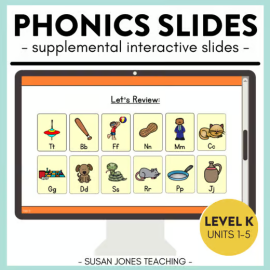 FUN Phonics Slides: Level K, Units 1-5 for Kindergarten // GROWING BUNDLE