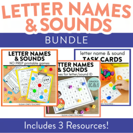 Letter Names & Sounds Bundle | Centers, Games, Activities & Task Cards