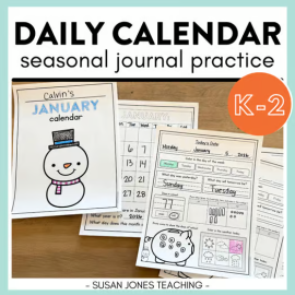 Daily Calendar Journal for First Grade - Calendar, Date, Place Value Skills